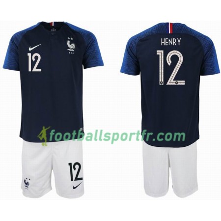 Tenue France HENRY 12 2 star Enfant Domicile Coupe du monde 2018 Maillot de Foot